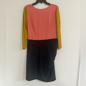 Moschino Cheap & Chic Tri-Tone Silk Dress Sz 14 #UU